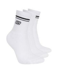 Skechers 3pk Wpk Wmn Ls Low Crew S601827-WHT unisex skarpetki, Białe 001