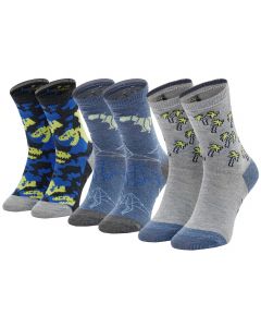 Skechers 3PPK Boys Casual Glow In The Dark Socks SK41078-9303 dla chłopca skarpetki, Wielokolorowe 001