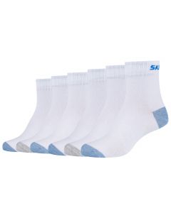 Skechers 3PPK Boys Mech Ventilation Socks SK41064-1000 dla chłopca skarpetki, Białe 001