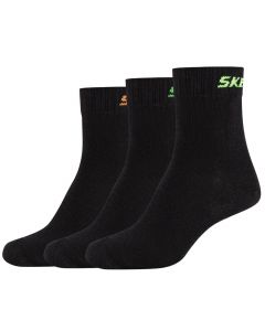 Skechers 3PPK Boys Mech Ventilation Socks SK41064-9999 dla chłopca skarpetki, Czarne 001