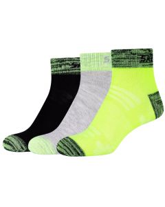 Skechers 3PPK Men Mesh Ventilation Quarter Socks SK42025-7400 dla chłopca skarpetki, Żółte 001