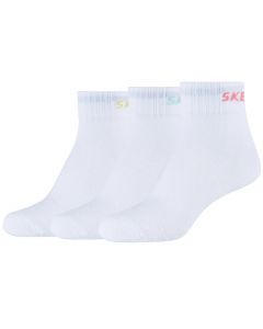 Skechers 3PPK Wm Mesh Ventilation Quarter Socks SK42022-1000 dla dziewczynki skarpetki, Białe 001