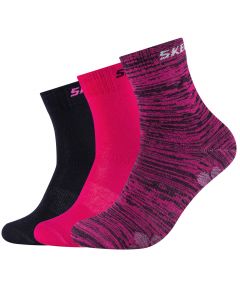 Skechers 3PPK Wm Mesh Ventilation Socks SK41053-0401 dla dziewczynki skarpetki, Różowe 001