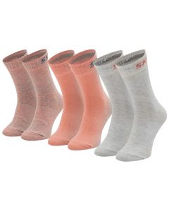 Skechers 3PPK Wm Mesh Ventilation Socks SK41053-4334 dla dziewczynki skarpetki, Różowe 001