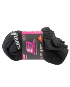 Skechers 6pk Girls Cotton Ns Socks S117880-BLK unisex skarpetki, Czarne 001