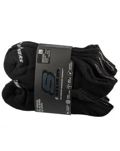 Skechers 6pk Unisex 1/2 Terry Crew Socks S118210-BLK unisex skarpetki, Czarne 001