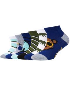 Skechers 6PPK Boys Casual Animals Sneakrs Socks SK43074-4851 dla chłopca skarpetki, Wielokolorowe 001