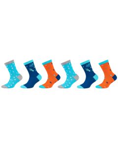 Skechers 6PPK Boys Casual Patterned Socks SK41081000-5803 dla chłopca skarpetki, Wielokolorowe 001