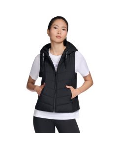 Skechers GO Shield Performance Elite Hooded Vest JA212-BLK damskie bezrękawniki, Czarne 001