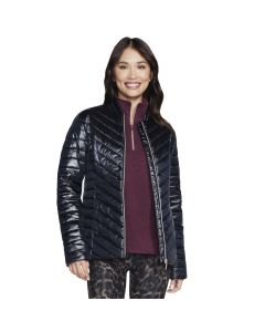 Skechers GO Shield Shine Jacket JA150-BLK damskie kurtki, Czarne 001