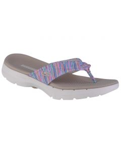 Skechers Go Walk 6 Sandal - Bright Daze 141000-NTMT damskie japonki, Wielokolorowe 001