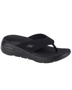 Skechers Go Walk Arch Fit Sandal - Luminous 140269-BBK damskie japonki, Czarne 001