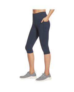 Skechers Go Walk High Waisted Capri Leggins W2CP2-NVY damskie leginsy, Granatowe 001