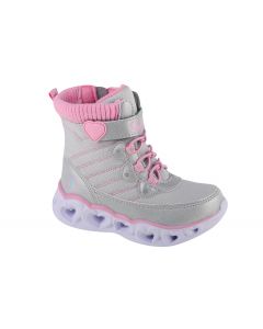 Skechers Heart Lights - Heart Chaser 20287N-GYPK dla dziewczynki buty zimowe, Szare 001