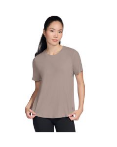 Skechers Luxe Rib Tee TP163-TPBR damskie t-shirty, Brązowe 001