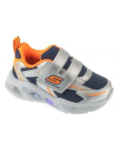 Skechers Meteor-Lights - Glow Spike 401498N-SLOR dla chłopca buty sneakers, Srebrne 001