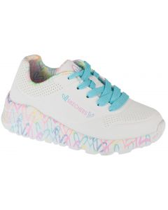 Skechers Uno Lite 314976L-WPTQ dla dziewczynki buty sneakers, Białe 001