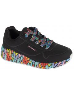 Skechers Uno Lite - Subtle Love 314088L-BKMT dla dziewczynki buty sneakers, Czarne 001