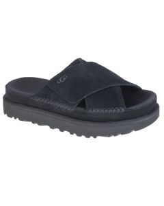 UGG Goldenstar Cross Slide 1137910-BLK damskie klapki, Czarne 001