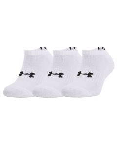 unisex Under Armour Core No Show 3Pk Socks 1363241-100 001