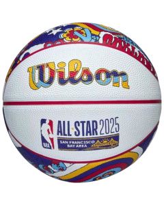 Wilson 2025 NBA All Star Mini Ball WZ3020201XB unisex piłki do koszykówki, Białe 001