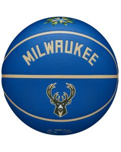 Wilson NBA Team City Collector Milwaukee Bucks Ball WZ4016417ID unisex piłki do koszykówki, Niebieskie 001