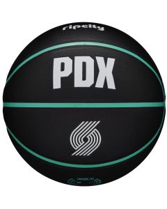 Wilson NBA Team City Collector Portland Trail Blazers Ball WZ4016425ID unisex piłki do koszykówki, Czarne 001