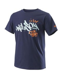 Wilson Paris Hope Tech Youth Tee WRA816001 dla chłopca t-shirty, Granatowe 001