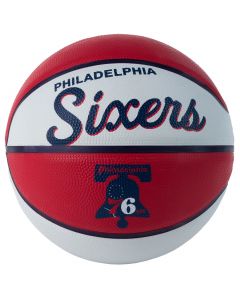 Wilson Team Retro Philadelphia 76ers Mini Ball WTB3200XBPHI unisex piłki do koszykówki, Białe 001